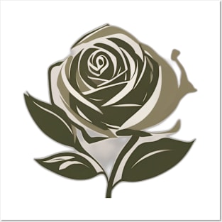 Elegant Metallic Rose Graphic No. 680 Posters and Art